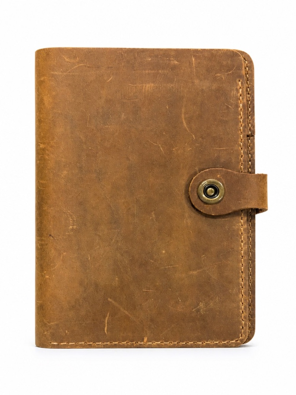 Distressed Leather Journal with Snap Strap